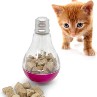 Dispensador de bolas de comida para mascotas y manualidades, dispensador de tratamiento, alimentador lento interactivo para mascotas, entrenamiento, ejercicio, estimulación mental, alivio de boredom, control de peso con luz - BESTMASCOTA.COM