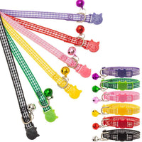 EXPAWLORER 6 Pcs Wave Point Adjustable Cat Collars Colorful Nylon Breakaway Safety Pet Collar with Bells - BESTMASCOTA.COM