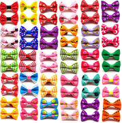 yagopet 50pcs/25pairs Nueva Puppy Dog – Clips de pelo Bowknot Pequeño con Tiny Alligator Clips Pet Grooming Productos Mix Colores varía patrones lazos de pelo de mascotas perro accesorios - BESTMASCOTA.COM