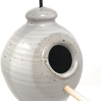 Chickadee gres mano Thrown Pottery – Comedero para pájaros con percha de ropa de gres Anthony disponible en blanco, azul real, verde azulado, azul francés, azul lavanda y Butternut., Azul French - BESTMASCOTA.COM