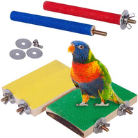 Petsvv 4 piezas de juguete de percha de pájaro, percha de madera, soporte de perca, plataforma de perca, barra de molienda, accesorios de jaula, juguetes de ejercicio, periquitos, cacatúa, hámster, ratón de rata gerbular - BESTMASCOTA.COM