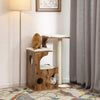 FEANDREA - Árbol de gato de 13.4 in, torre de gato mediano con 3 camas y cueva, condo de gato hecho de MDF con chapa de madera, poste de sisal y macetera sintética lavable, vintage rústico marrón y blanco UPCT70HW - BESTMASCOTA.COM