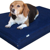 Dogbed4less Premium Memory Foam Dog Bed, Pressure-Relief Orthopedic | Waterproof Case, Washable Durable Denim Cover and Bonus 2nd External Cover, 7 Sizes, Blue - BESTMASCOTA.COM