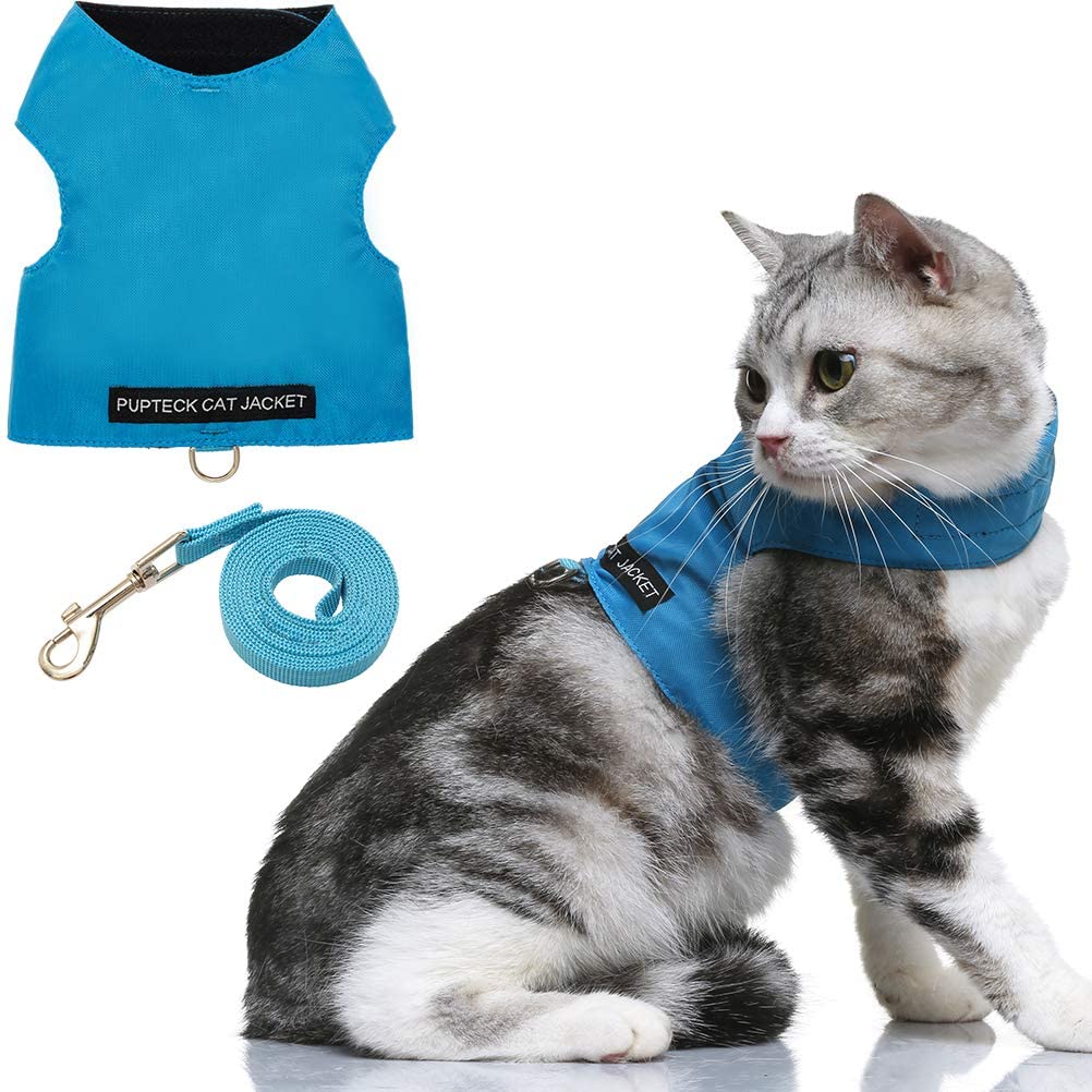 Arnés para gato a prueba de escapes con correa – Chaqueta de forro polar ajustable – Suave y ligero para gatitos, cachorros - BESTMASCOTA.COM