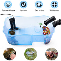 PETLAOO Plataforma de aprovechamiento de tortugas acuario-tortuga, zona de natación, zona de hibernación reproductiva, área de alimentación es un hábitat perfecto para reptiles, con plantas de plataforma - BESTMASCOTA.COM
