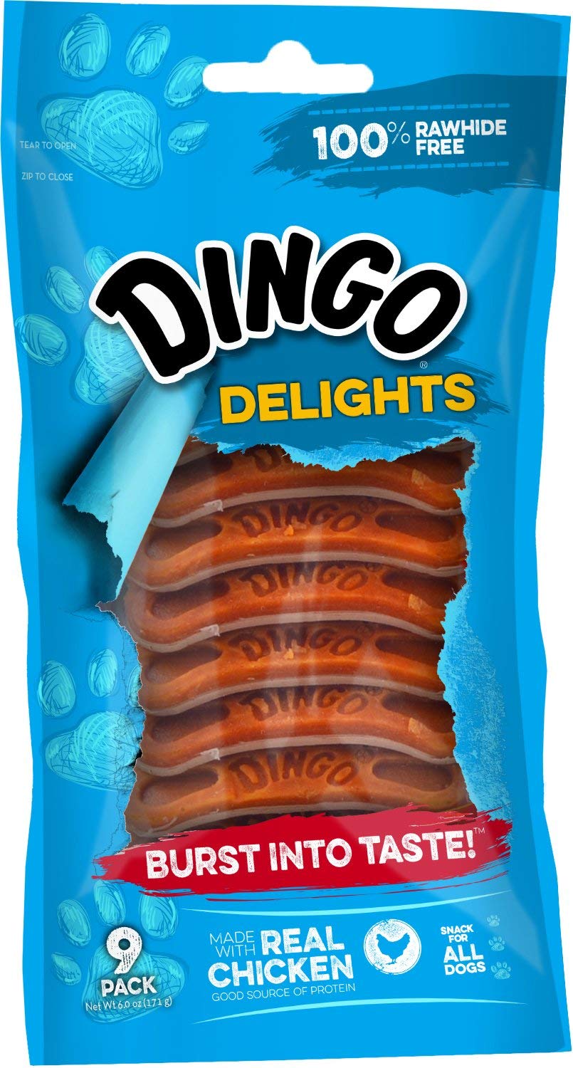 Dingo Delights, 100 % tratamientos libres de rawhide, pollo, 9 unidades, talla única - BESTMASCOTA.COM