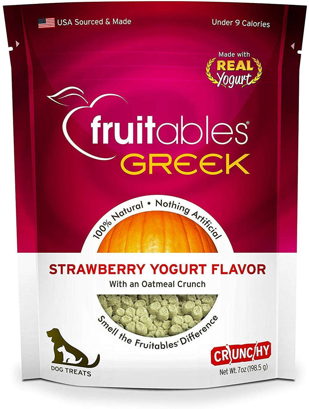 Fruitables Greek Strawberry Yogurt Crunchy Dog Treats - BESTMASCOTA.COM