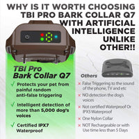 Q7 Pro - Collar de corteza profesional recargable, módulo de detección inteligente de microprocesador con tres modos de antiladridos: pitido/vibración para perros pequeños, medianos, grandes de todas las razas, impermeable IPx7 - BESTMASCOTA.COM