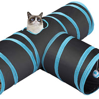 CO-Z Collapsible Cat Tunnel Tube Kitty Tunnel Bored Cat Pet Toys Peek Hole Toy Ball Cat, Puppy, Kitty, Kitten, Rabbit - BESTMASCOTA.COM