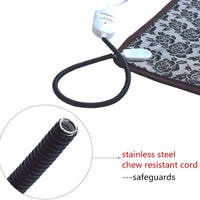 ubei Pet Electric Heating Pad para perros Impermeable Calentamiento  ajustable con Masticar resistente Cable de acero flor color 17.7"x17.7" - BESTMASCOTA.COM
