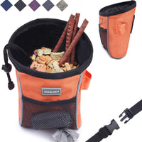 VIVAGLORY - Bolsa de regalo para perros, estilo deportivo y apertura ampliada, bolsa de regalo para perros con cintura ajustable, dispensador de bolsas de caca lo suficientemente grande para llevar golosinas, kibbles, juguetes para mascotas | 2 maneras de - BESTMASCOTA.COM