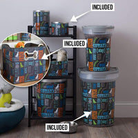 Paw Prints Products - Kit de iniciación de almacenamiento de alimentos y juguetes para mascotas, diseño de Wordplay - BESTMASCOTA.COM