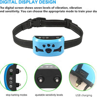 AHJDL Collar de corteza para perro, con efecto de corteza de perro, modo sin vibración, control de voz, collar de entrenamiento, con indicador LED y 7 sensibilidades, fácil de usar - BESTMASCOTA.COM