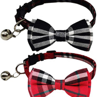 KUDES - Juego de 2 collares para gato con pajarita y campana para gatitos y algunos cachorros, ajustable de 7.8 a 10.5 pulgadas - BESTMASCOTA.COM