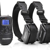 Petronics Collar de choque para perros, collar de entrenamiento de perro con mando a distancia, collar de corteza recargable para perros grandes, medianos y pequeños, collar E con estático, vibración, pitido y luz, 330 yardas, para 2 perros - BESTMASCOTA.COM