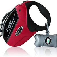 Beastron - Correa retráctil para perro, de nailon extralargo, de 16 pies, para perros medianos a grandes, hasta 110 libras, con un botón de cierre y rotura, bolsa de residuos y dispensador incluidos - BESTMASCOTA.COM
