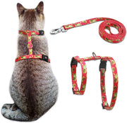 Azuza Arnés y Correa para gato para caminar, a prueba de escape, lindas piñas en color brillante, suave y ajustable arnés para gatos - BESTMASCOTA.COM