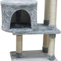 FISH&NAP Cat Tree Cat Tower Cat Condo Sisal Scratching Posts with Jump Platform Cat Furniture Activity Center Play House Grey - BESTMASCOTA.COM