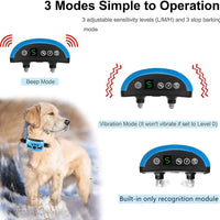 AHJDL Collar de corteza para perro, con efecto de corteza de perro, modo sin vibración, control de voz, collar de entrenamiento, con indicador LED y 7 sensibilidades, fácil de usar - BESTMASCOTA.COM