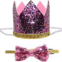 Perktail Cute Pet Birthday Crown Hat and Bow tie Collar Set for Dog Cat Birthday Party Supplies - BESTMASCOTA.COM