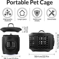 FRIEQ - Portabebés para mascotas de 23 pulgadas con cubierta dura grande – Perrera de viaje para gatos, perros pequeños y conejos - BESTMASCOTA.COM