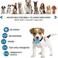 TOTIE Collar de corteza para perro – 7 niveles de sensibilidad e intensidad ajustables, modos de resistencia duales, recargable, resistente a la lluvia, reflectante, sin control de ladridos para perros pequeños, medianos y grandes., s, Azul - BESTMASCOTA.COM