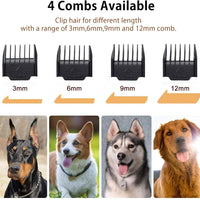 Maxshop Kit de corte de pelo para perros y gatos. Clippers eléctrico de bajo ruido recargable inalámbricos (Oro + Negro) - BESTMASCOTA.COM
