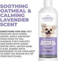 Champú y acondicionador 2 en 1 para perros de avena – Alivio natural para pieles irritadas, secas y sensibles con aloe vera calmante + soda para hornear + pH equilibrado. Get Smelly Dogs Abrigo fresco e hidratado, 16 oz - BESTMASCOTA.COM
