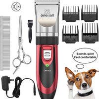 Kit de Corte para mascotas, bajo nivel de ruido Oneisall perro y gato, eléctrico, recargable e inalámbrico Set de cortauñas - BESTMASCOTA.COM