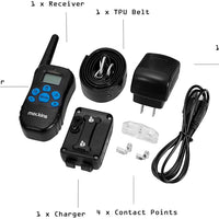 mockins 100% Entrenamiento del perro Choque remoto electrónico recargable impermeable collar con coches y vibración – E-Collar con 330 yards (990 ft) la distancia - BESTMASCOTA.COM