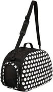 petmate 21788 curvations gato y cachorros bolsa con tapa, diseño de lunares, color blanco y negro - BESTMASCOTA.COM