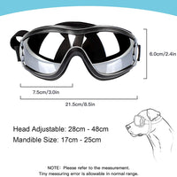 PEDOMUS - Gafas de sol para perro, correa ajustable para viajes, esquí y antiempañamiento para mascotas, tamaño mediano a grande, color negro - BESTMASCOTA.COM
