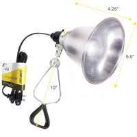 Lámpara Simple Deluxe HIWKLT CLAMP LIGHTS con reflector de aluminio de 5.5 pulgadas hasta 60 vatios E26 (sin bombilla incluida) 6 pies 18/2 SPT-2 cable con certificación UL - BESTMASCOTA.COM