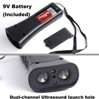 Repelente y entrenador de perro de mano, tapón de corteza con linterna LED, disuasorio ultrasónico de infrarrojos para perro, para seguridad, al aire libre, caminar, entrenador de perros 100% seguro para mascotas y humanos - BESTMASCOTA.COM