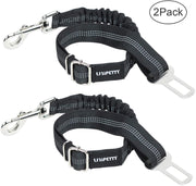 UNIPETTY Cinturón de seguridad para perro, retráctil Nlyon, correa de coche para mascotas, perros, gatos, correas de seguridad para mascotas, cinturón de seguridad para vehículos, negro, 2 unidades - BESTMASCOTA.COM