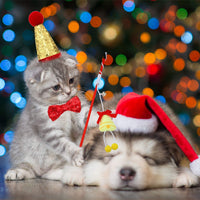 Gejoy - Juego de 12 juguetes de Navidad para gatos, incluye bolsa de cordón de Navidad, collar de gato, bola arrugada, caramelo, juguete giratorio rojo, árbol de Navidad de felpa, caña de gato - BESTMASCOTA.COM