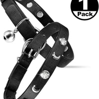 Joansan - Collar ajustable para gato, con piedras de estrás y cascabel, de seguridad básica, clásico, con longitud ajustable de 7 a 10 pulgadas, para gatos y gatitos - BESTMASCOTA.COM