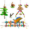 Juguetes de columpio de pájaros, 6 unidades, juguetes para masticar perchas colgantes con campanas, juguetes para masticar para paracaídas Cockatiels, conures, loros, pájaros de amor, Finches - BESTMASCOTA.COM