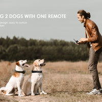 ieGeek - Collar de entrenamiento para 2 perros - Collar de choque recargable y resistente al agua - Collar eléctrico con control remoto de funcionamiento ciego de 1960 pies con tono/vibración/choque para perros pequeños/medianos/grandes - BESTMASCOTA.COM