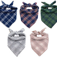 WanKoo Bandanas para perro, paquete de 5, reversible, a cuadros, para perros, bufanda, pañuelo lavable triángulo para perros pequeños, medianos y grandes - BESTMASCOTA.COM