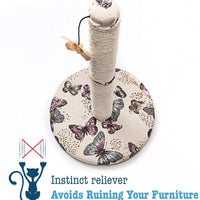 Poste rascador para gato con juguete colgante de mariposa - BESTMASCOTA.COM