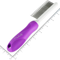 Peine desenredante para mascotas con dientes largos y cortos de acero inoxidable para eliminar la piel mate, nudos y enredos - Accesorios de herramienta desenredante para seguridad y suavidad DIY perro y gato Grooming Comb - BESTMASCOTA.COM