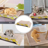 Rascador de gato de cartón con gato, reciclaje corrugado rascador almohadilla reversible de repuesto rascador almohadilla salón sofá cama (2 unidades) - BESTMASCOTA.COM