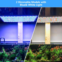 Relassy Luz de acuario, 300 W de espectro completo, luz de arrecife de coral LED para acuario de agua salada, tanque de peces de agua dulce con 2 regulables luz blanca y azul - BESTMASCOTA.COM