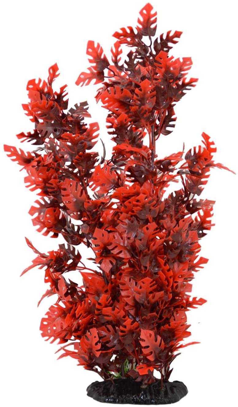 cnz Acuario Decoración Fish Tank Decoración Adorno Planta Artificial Plástico Rojo, 15-Inch - BESTMASCOTA.COM