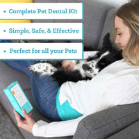 Kit dental premium para mascotas de Oxyfresh: el mejor tratamiento para el mal aliento para perros y gatos – Solución fácil y segura y eficaz – Tamaño de viaje – Pasta de dientes para mascotas sin sabor, cepillo de dedos para mascotas y spray dental para - BESTMASCOTA.COM