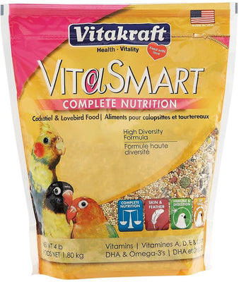 Vitakraft vitasmart Cockatiel & Lovebird Food – High Diversidad Fórmula, 4 Lb. - BESTMASCOTA.COM