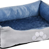 Long Rich Reversible Rectangle Pet Bed Dog Bed with Dog Paw Embroidery,Medium size, by Happycare Textiles - BESTMASCOTA.COM
