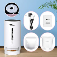 amzdeal - Comedero automático para gatos y perros, dispensador de alimentos para gatos con tamaño y tiempo de comida programable, 4 comidas por día, apto para perros y gatos - BESTMASCOTA.COM