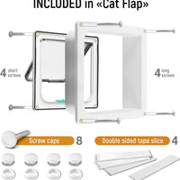 PetCitrus - Puertas para puerta de gato (cierre de 4 vías, para interior y exterior, para interiores, pared, ventana, puerta magnética a prueba de agua y oscilante, compatible con gatos grandes, Kitty, perros pequeños) - BESTMASCOTA.COM